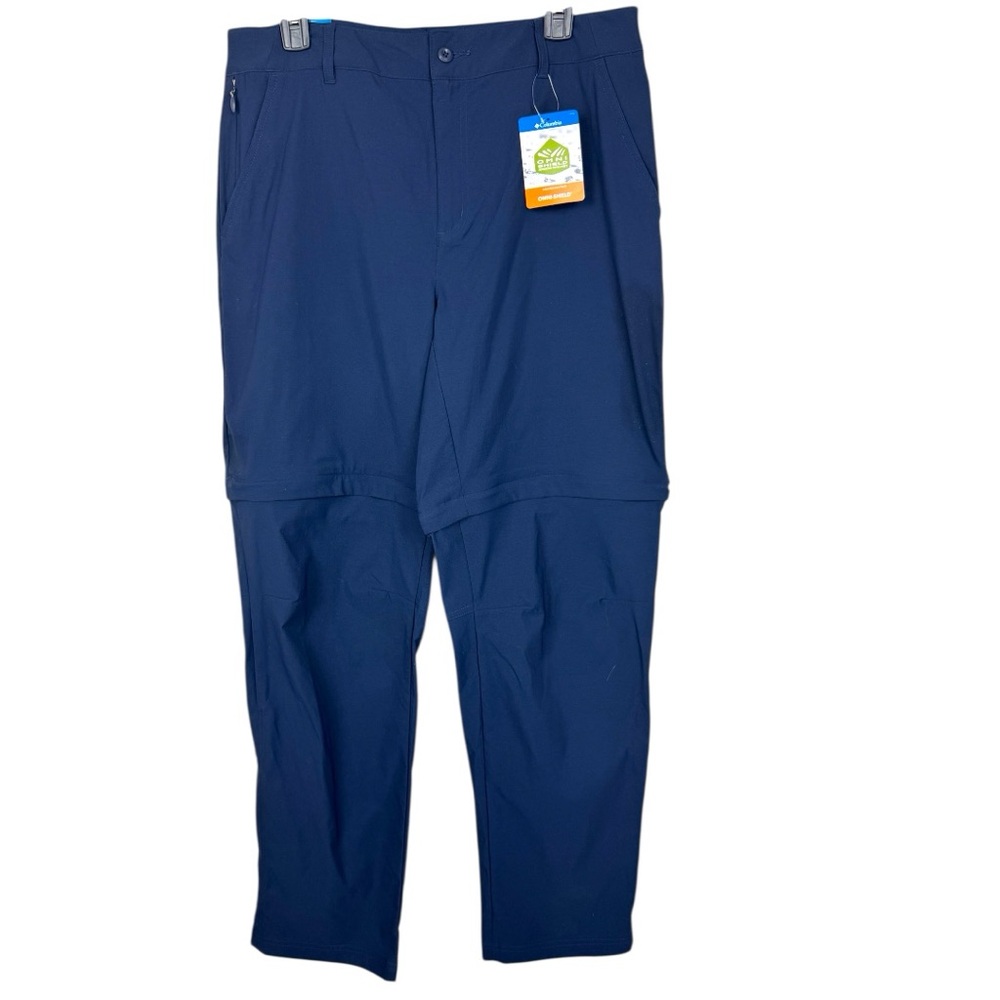 COLUMBIA Omni Shield Leslie Falls Convertible Navy Hiking Pants SZ 14 NWT